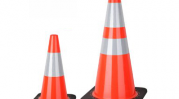 Black Base PVC Traffic Cone