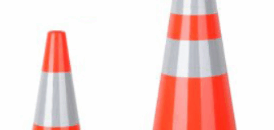 Black Base PVC Traffic Cone